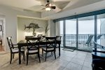Dining area has marvelous views of the Bay and seating for 6. 